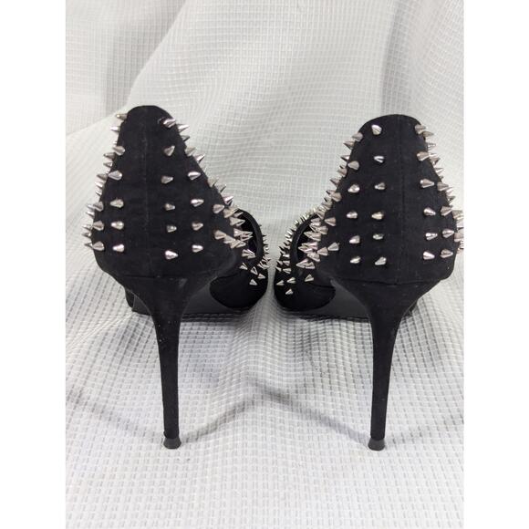 NWOT! STEVE MADDEN! STUNNING BLACK SUEDE LEATHER STUDDED PUMPS, HEELS! SZ 11M - Picture 4 of 8